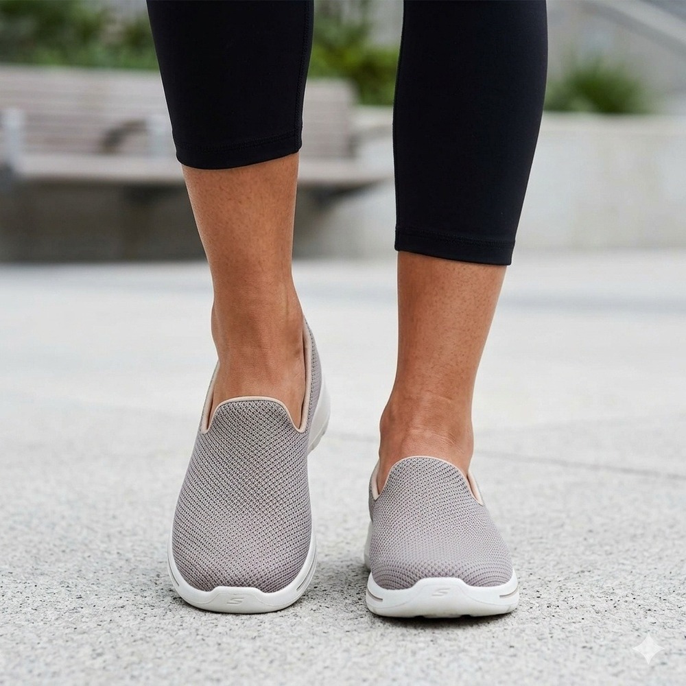 Skechers GoWalk Arch Fit Taupe Mesh Slip On Walking Shoes 124401 Womens 8.5